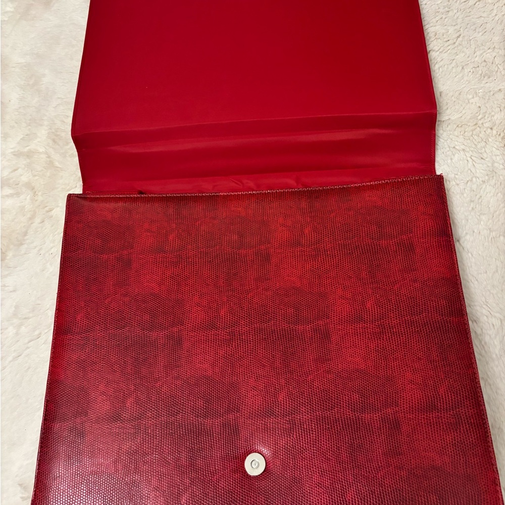 Red/black large handle handbag